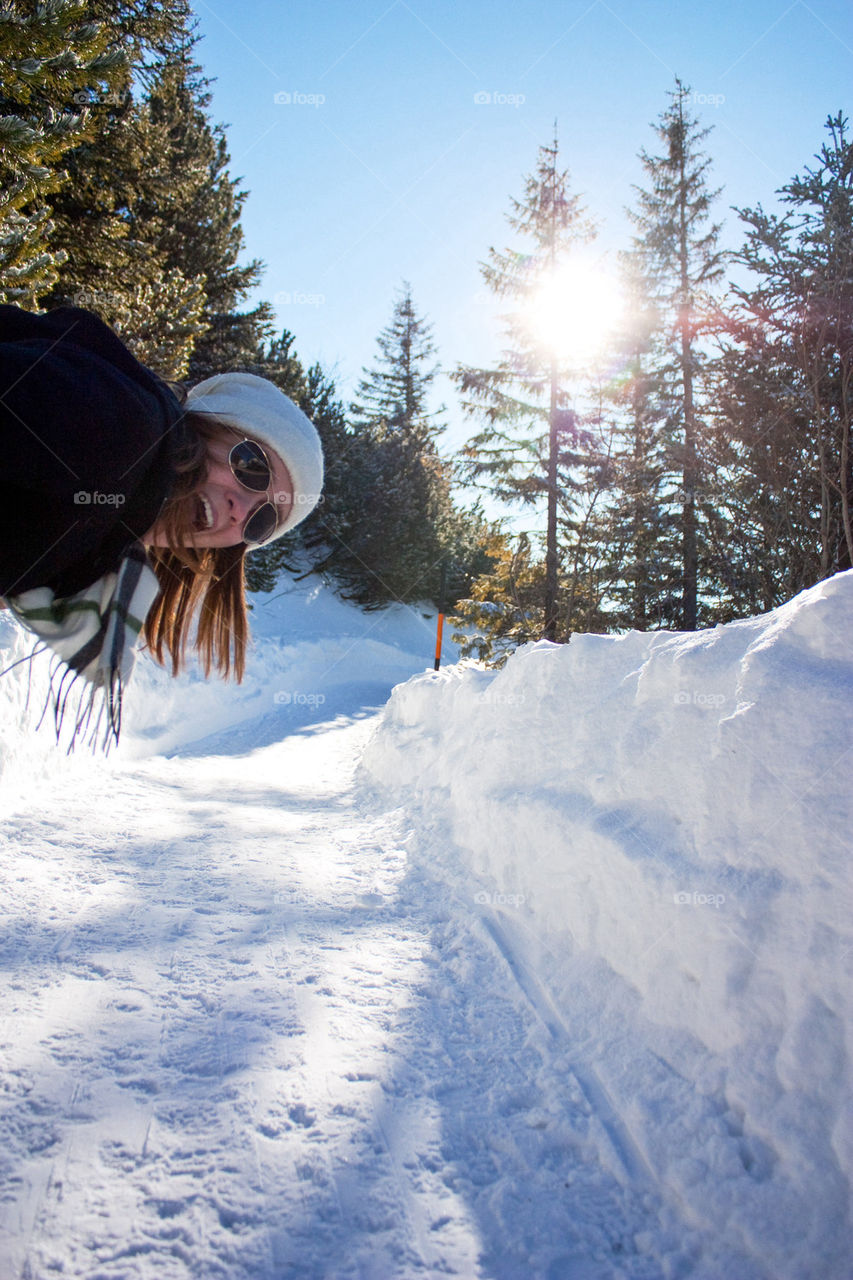 My wife in the German alps 