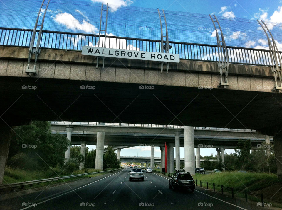 Highway under a bridge 