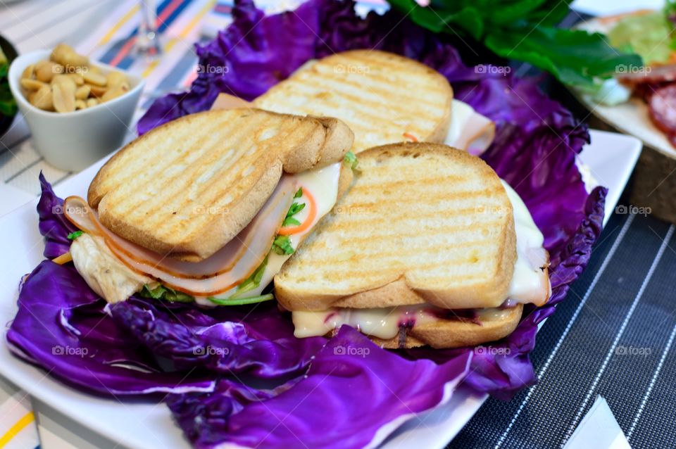 summer aperitif with toasts