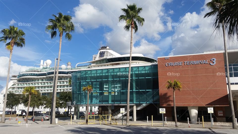 Cruise terminal with cruise ship in Florida