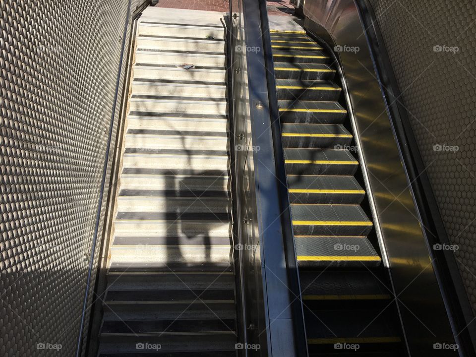 Step, Airport, Business, Escalator, Reflection