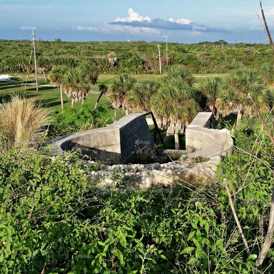 The lookout. lookout tower used to locate targets at sea for the 12" mortars at Fort desoto.