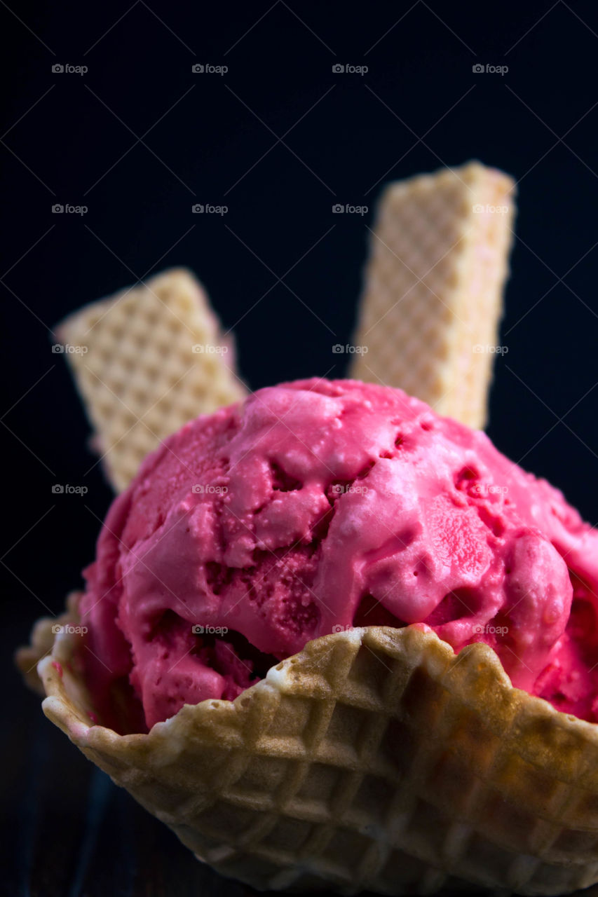 Delicious cherry ice cream