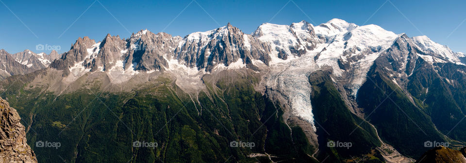 A panoramic view of Chamonix france Viewed from the summits of the