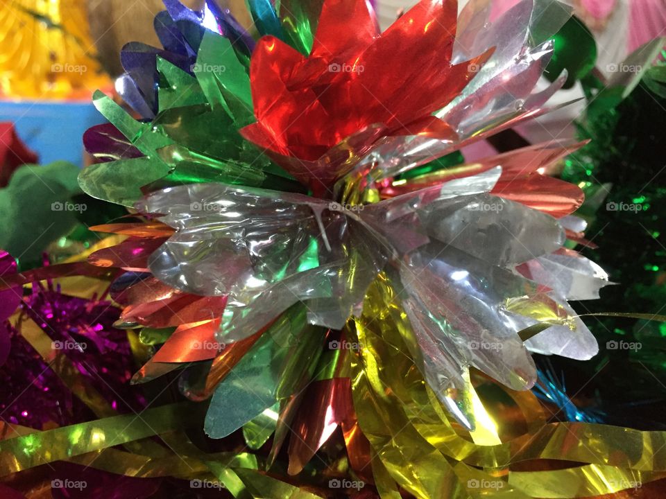 Colourful shiny Decorated paper flower 