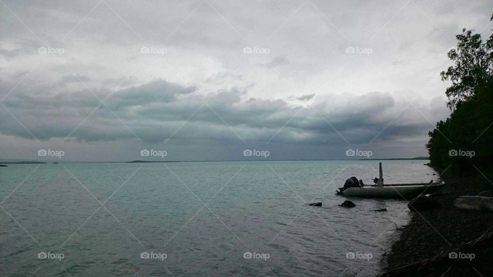 Clouds roll in over Skilak Lake, Alaska.