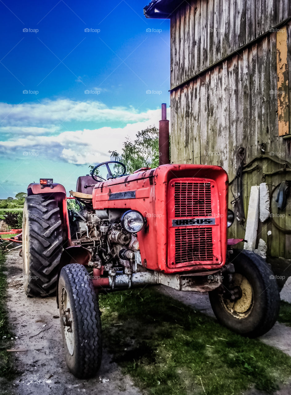 Old retro tractor