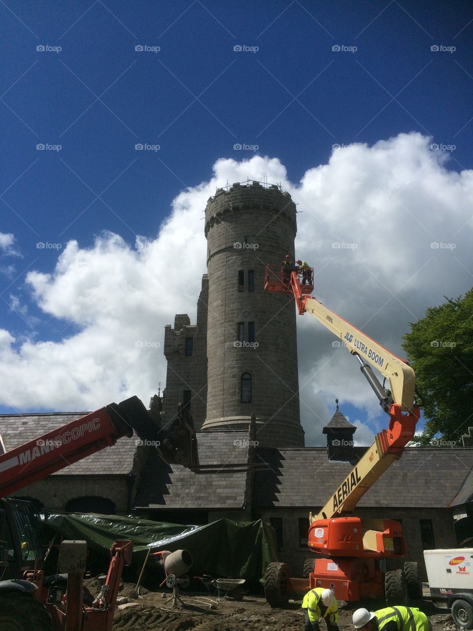 Modern day castle construction. Repairs to an Irish castle