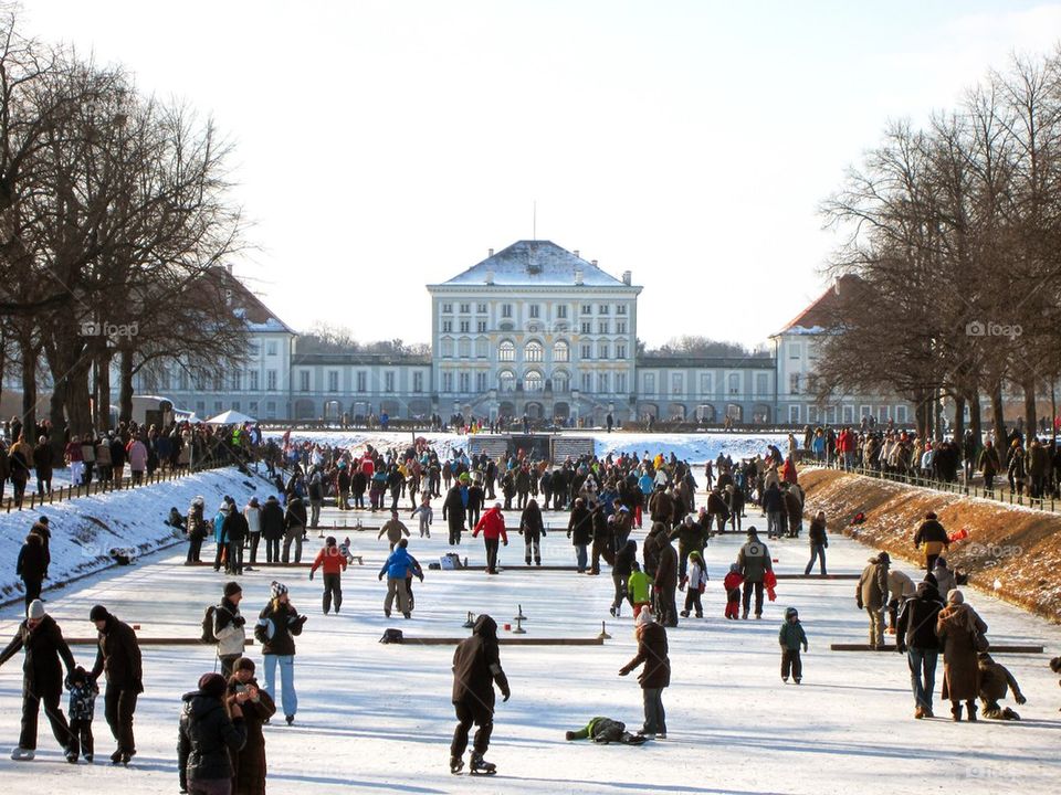 Skating on the canals of Nymphenburg