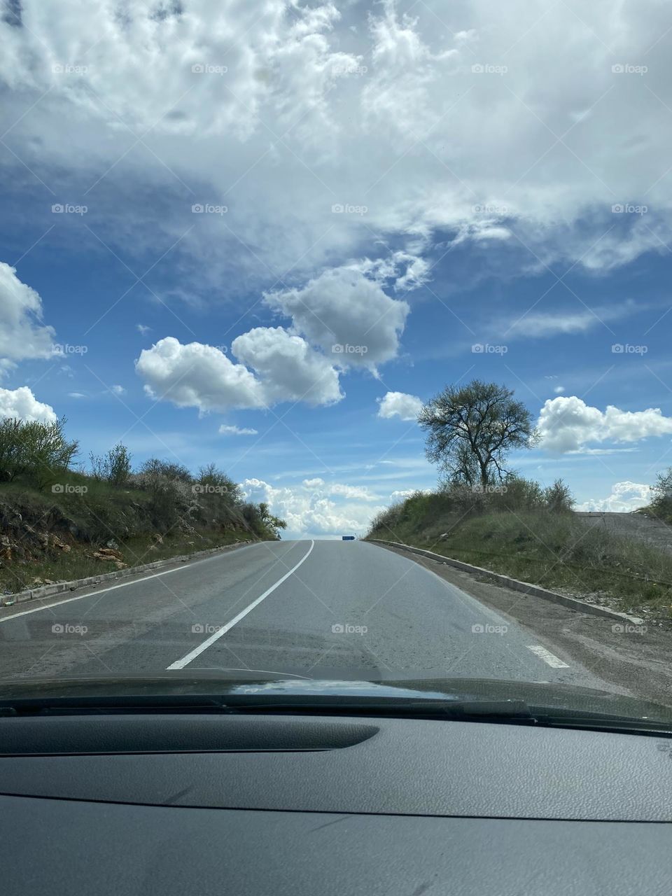 Beautiful view of road from the car