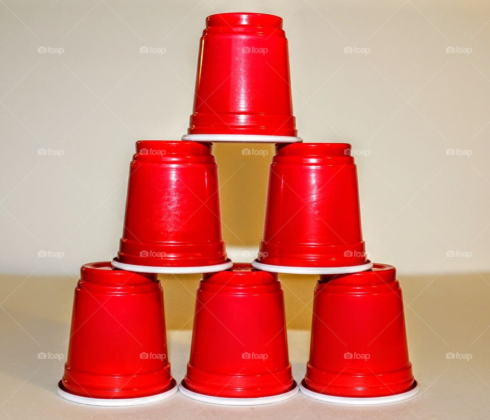 mini red cup pyramid