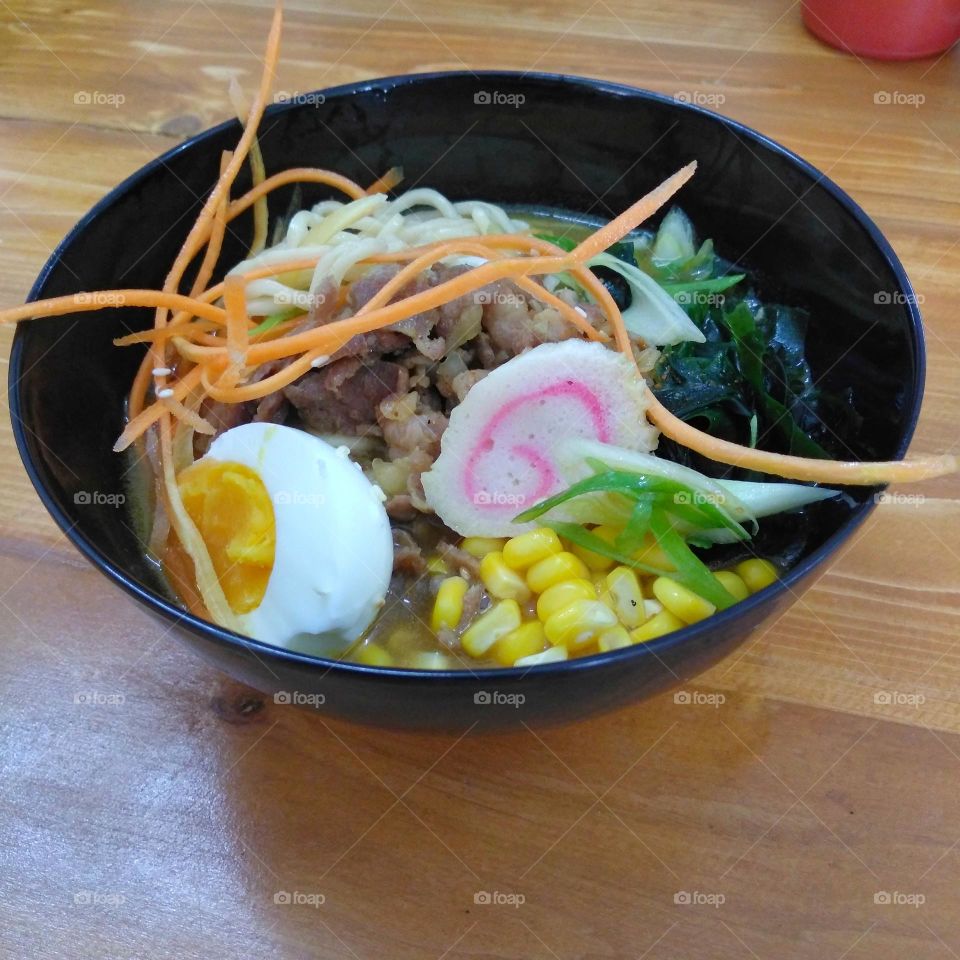 Delicious ramen on the table