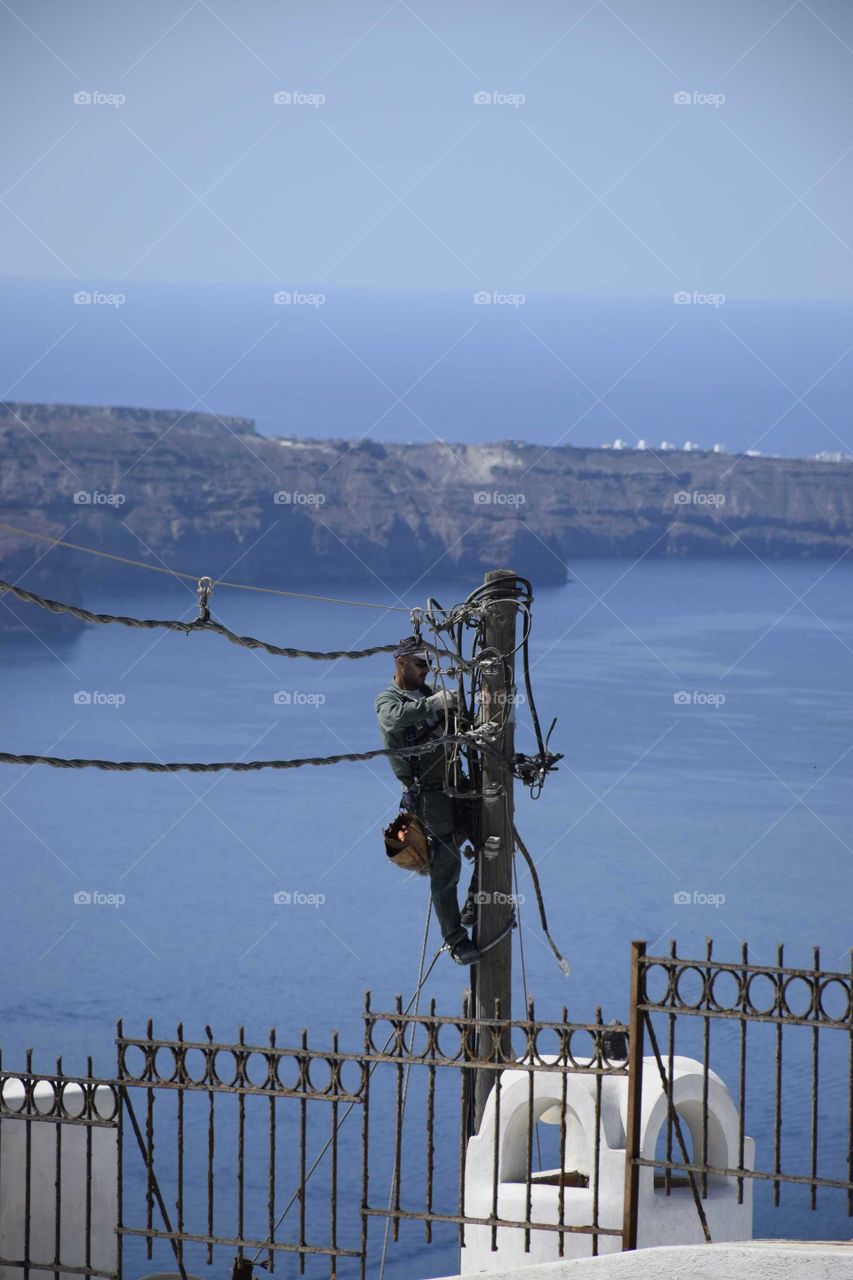 Worker Santorini Greece