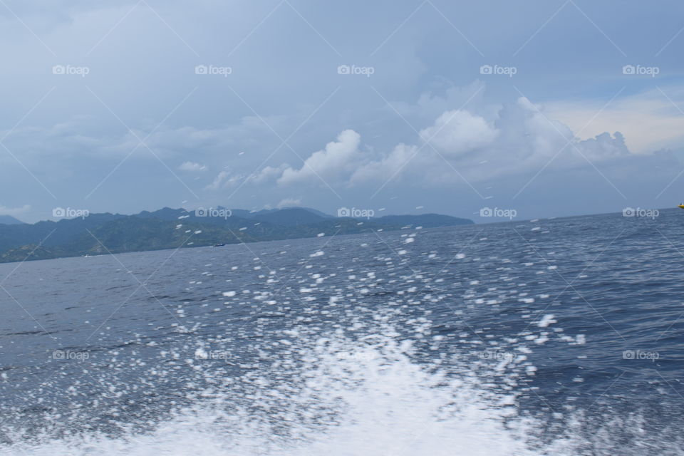 panorama on the beach of lombok