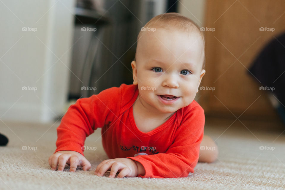 Baby boy on the floor 