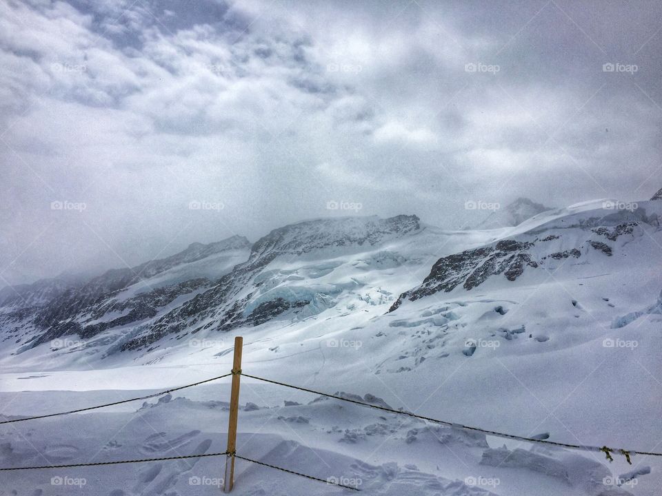 Snow-capped mountain landscape 