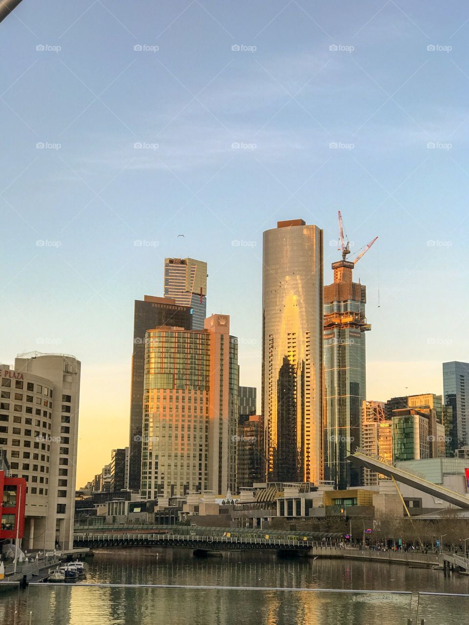 Winter sun at Melbourne city
