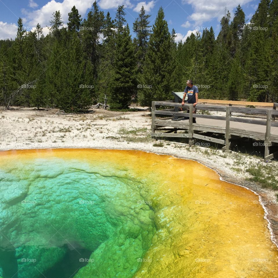 Hot Springs - Colorful natural hot springs in Yellowstone Park