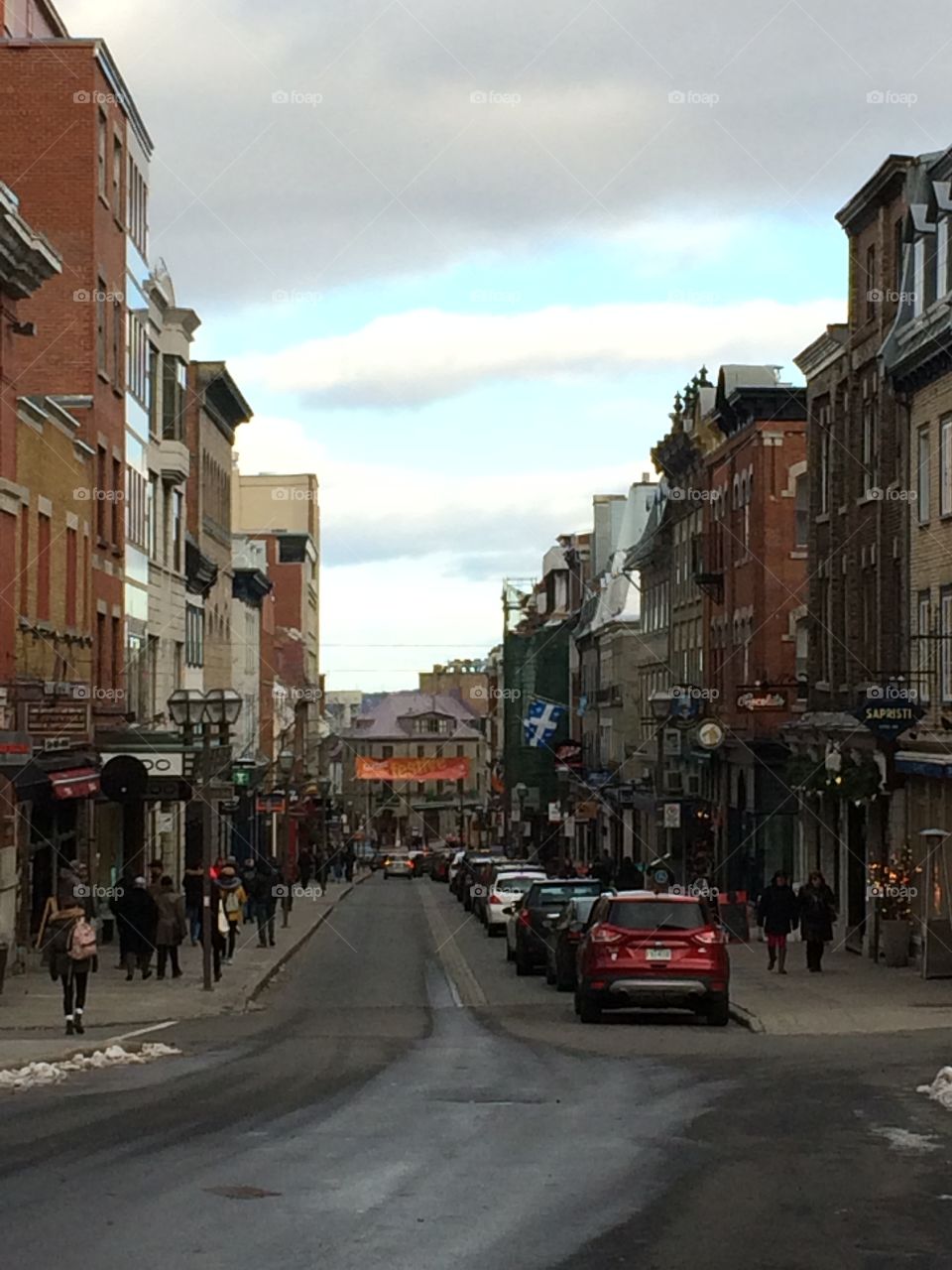 Street and shops in Old Town Quebec 