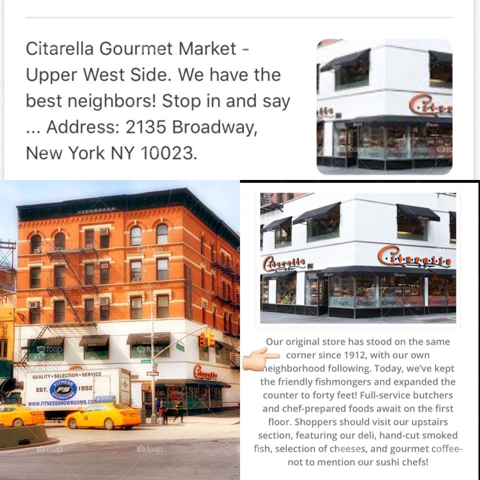 Street View, Citarella Gourmet Market, Upper West Side, New York City.