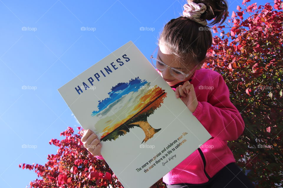 Happiness Displate with happy girl