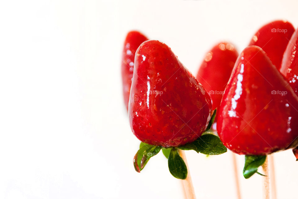 Strawberry-Lollypop. Sweet strawberries on a stick