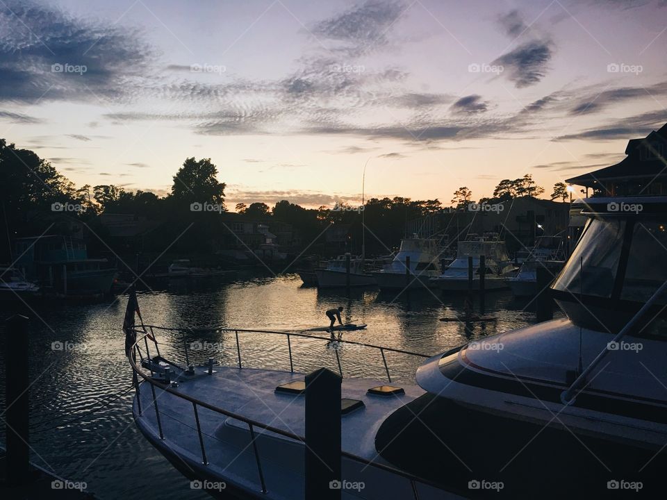 Watching the sunset on a booze cruise