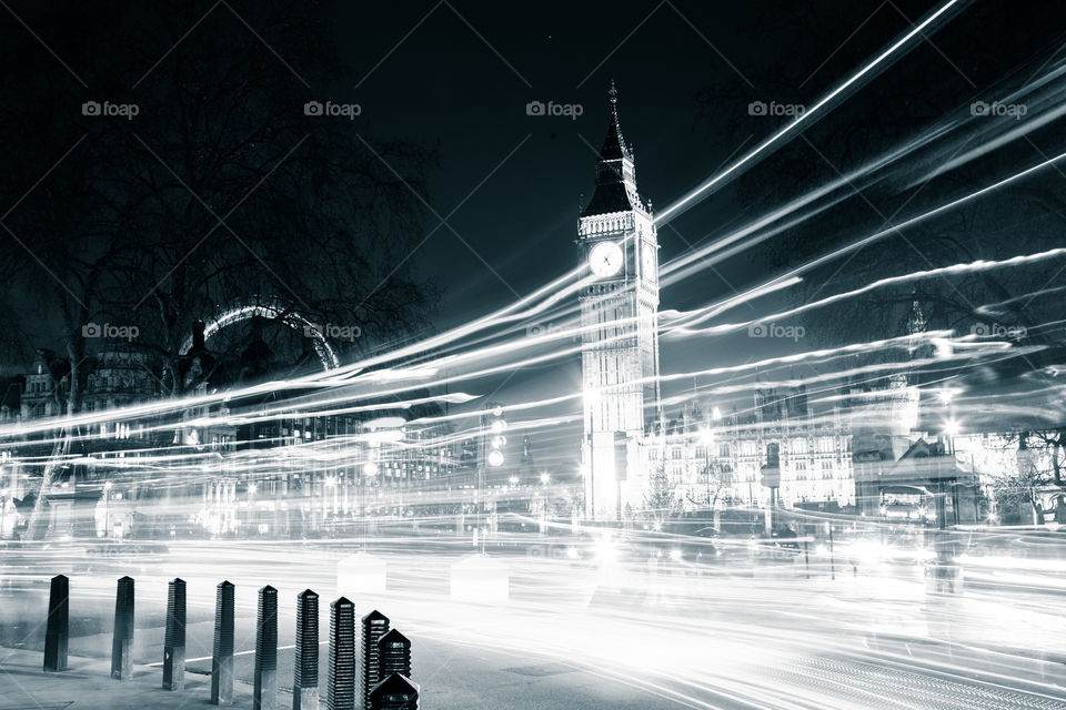 A beautiful night scene of London, United Kingdom. Artistic, colorful photo of a city.