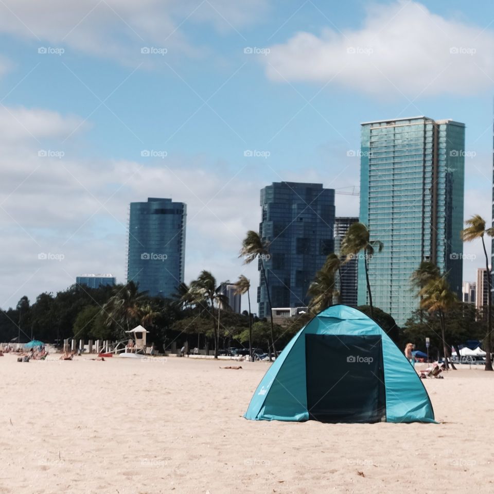 no house but at least I have shelter and the beach