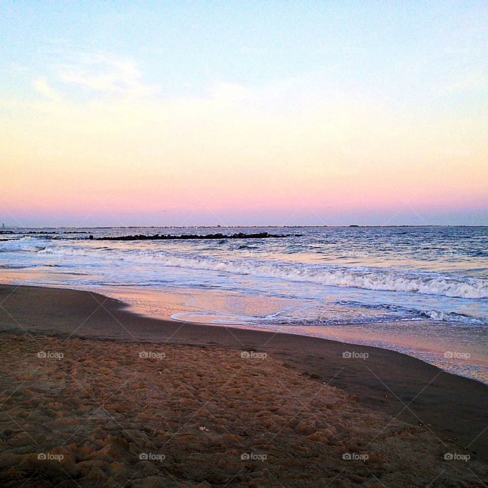 Beach at sunset 