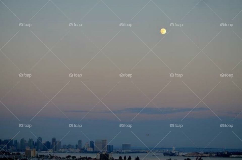 Moon Over Harbor Color