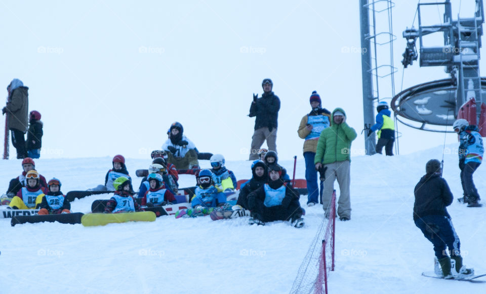 riding from the mountains on skis and skateboards