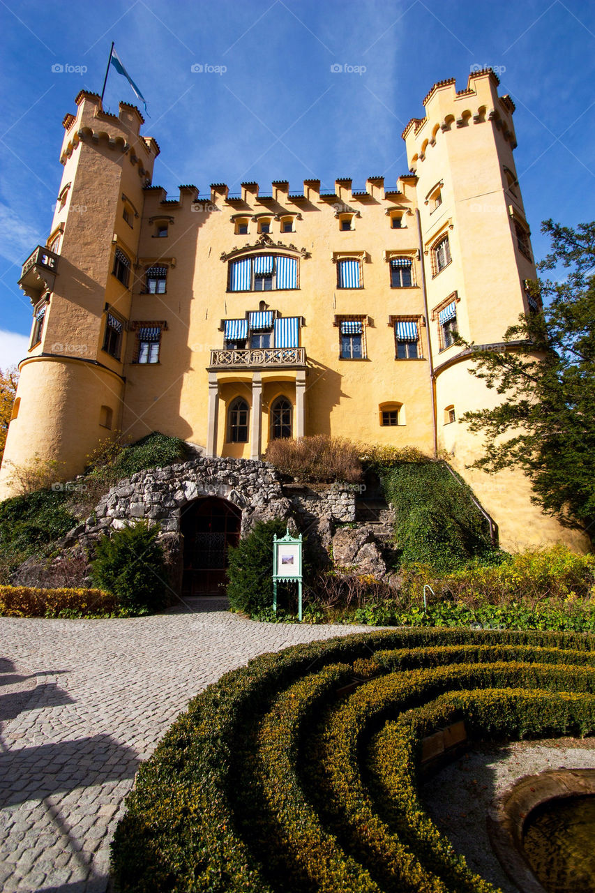 Low angle view of Hohenschwangau Castle