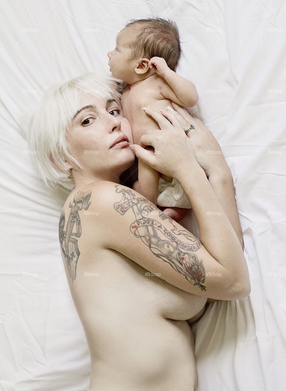 Tattooed Mama and baby