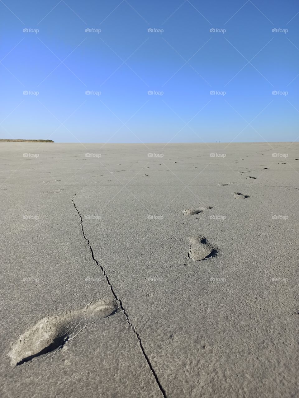 Perspective matter. Footprints going into the distance