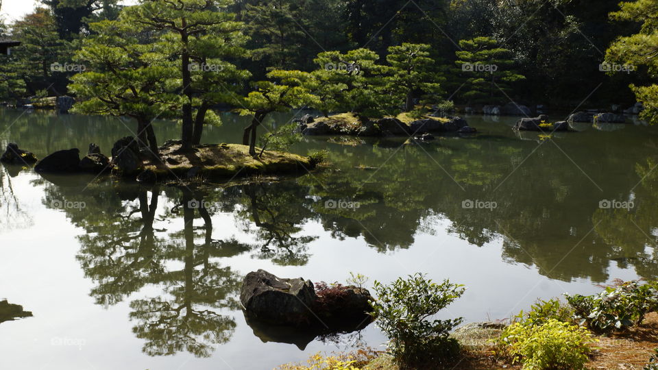 Traditional Japanese garden in Hiroshima,  Japan
