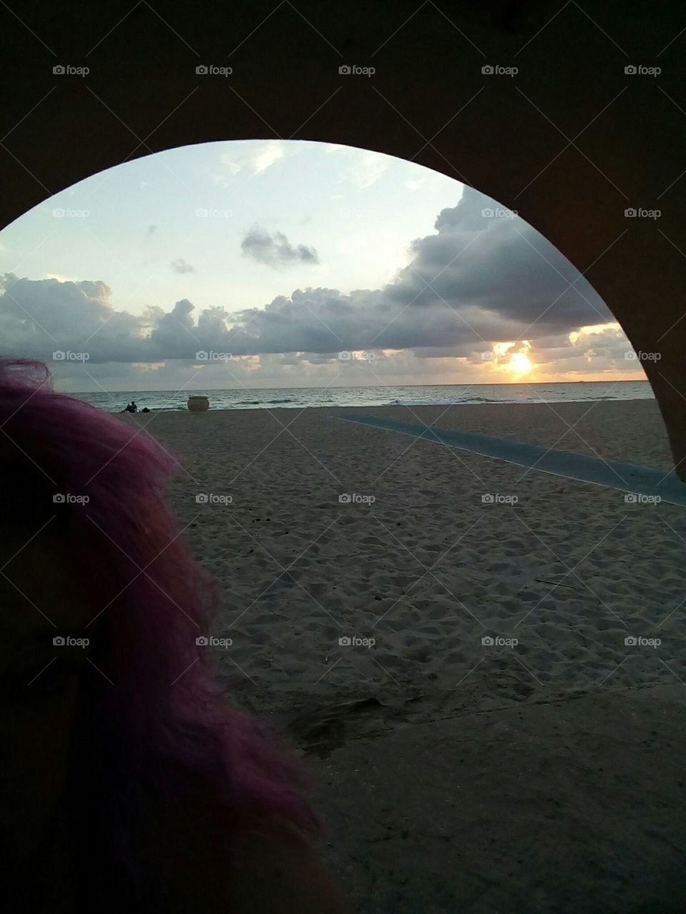 Backward selfie of a Beach Sunrise
