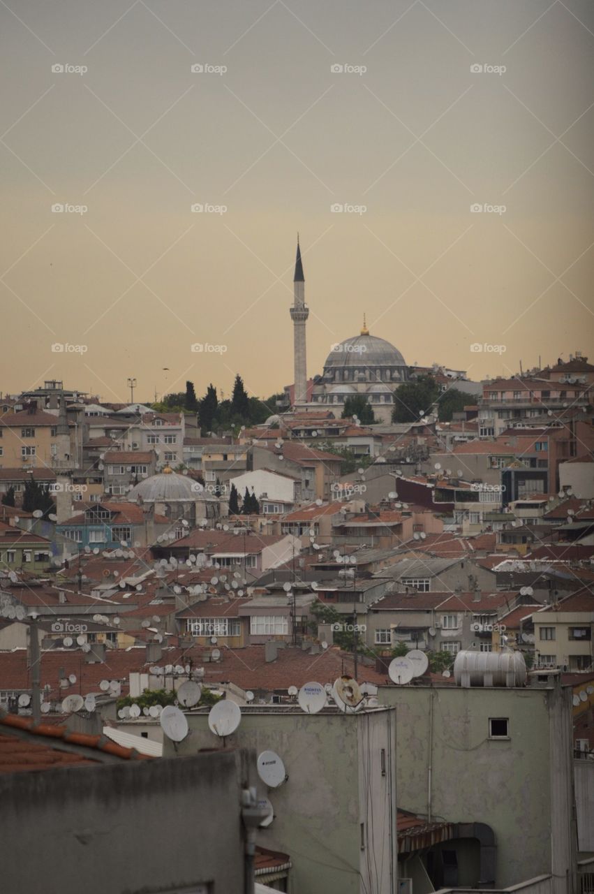 View of sunset in istanbul