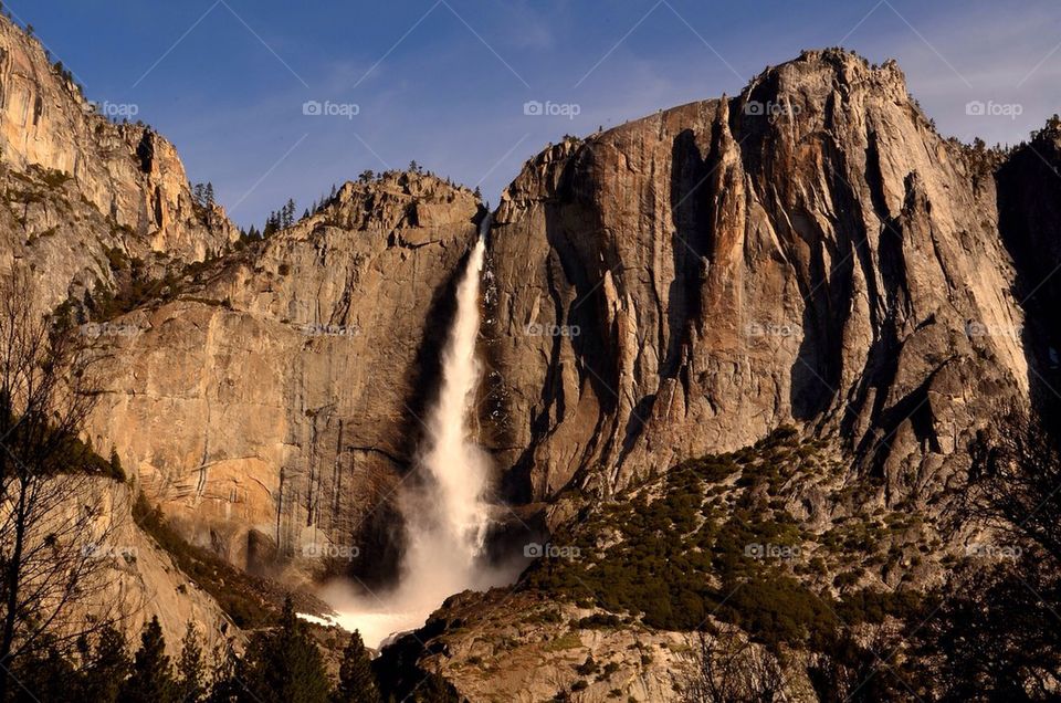 Low angle view of yosemite falls