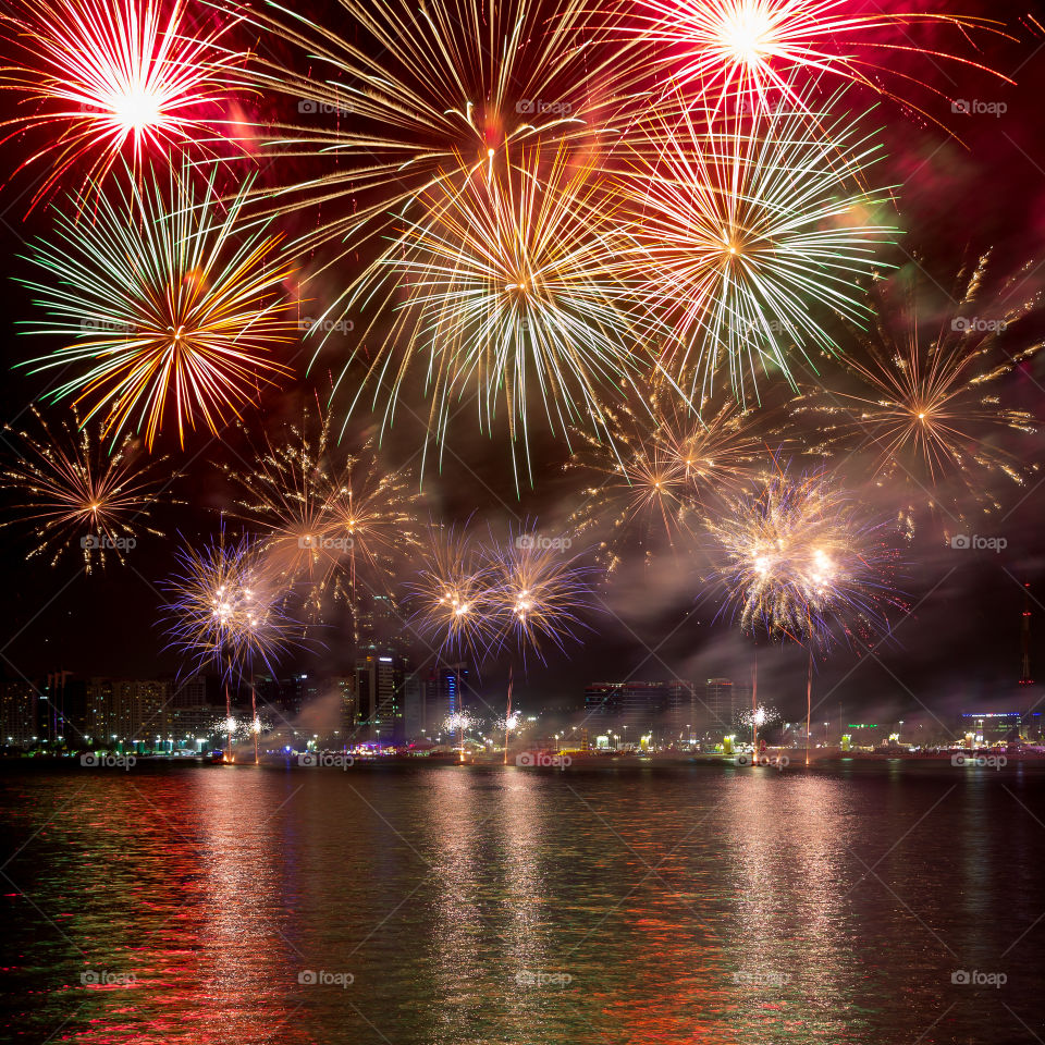Fireworks light up the sky in Abu Dhabi