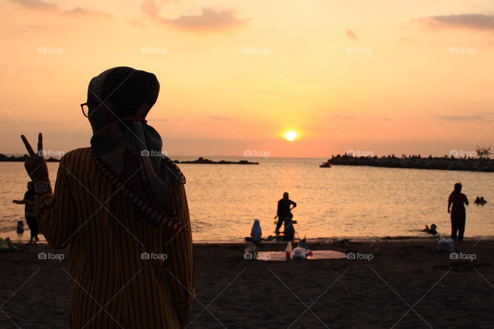 peace for beautiful sunset