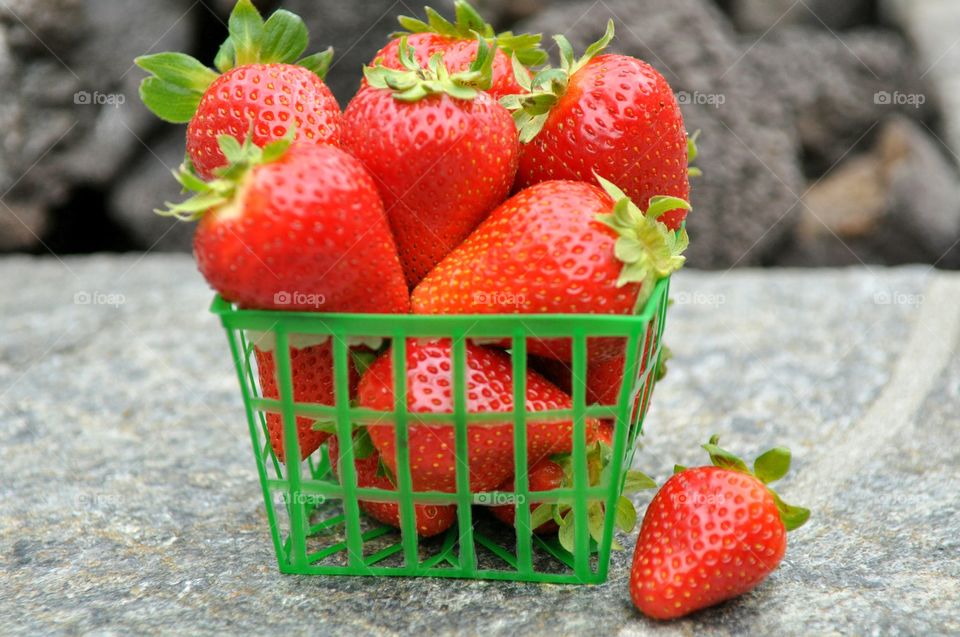 Basket of fresh strawberries