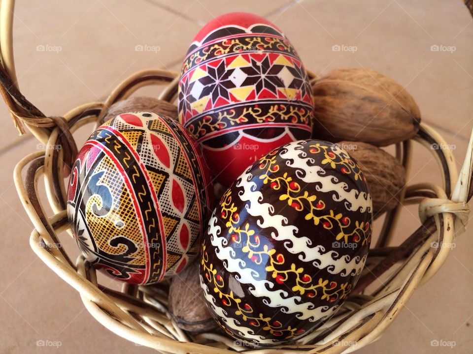 Traditional painted eggs 