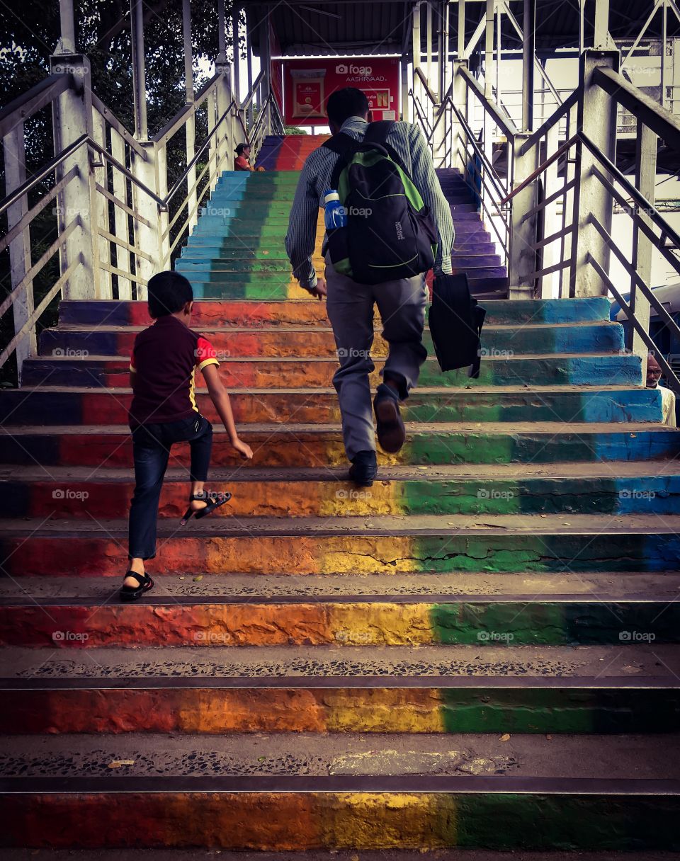 Rushing to catch the train