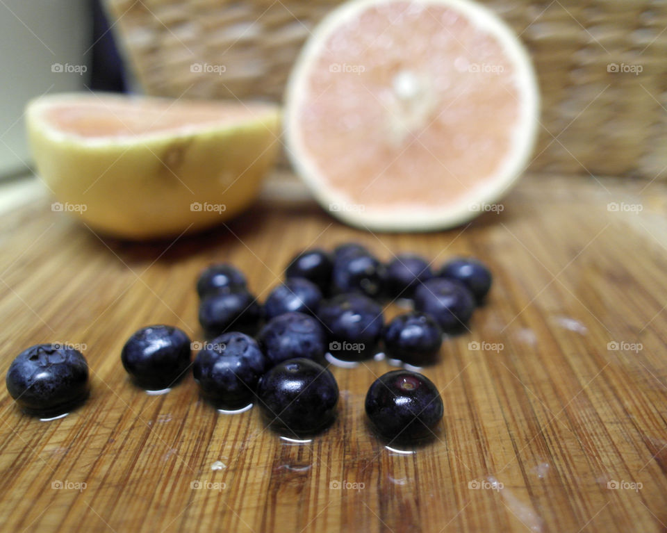 Blueberries and grapefruit