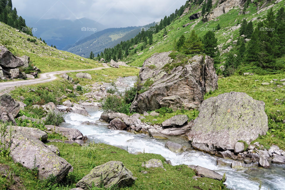 Zillertal alps in austria. High Tauern mountain range