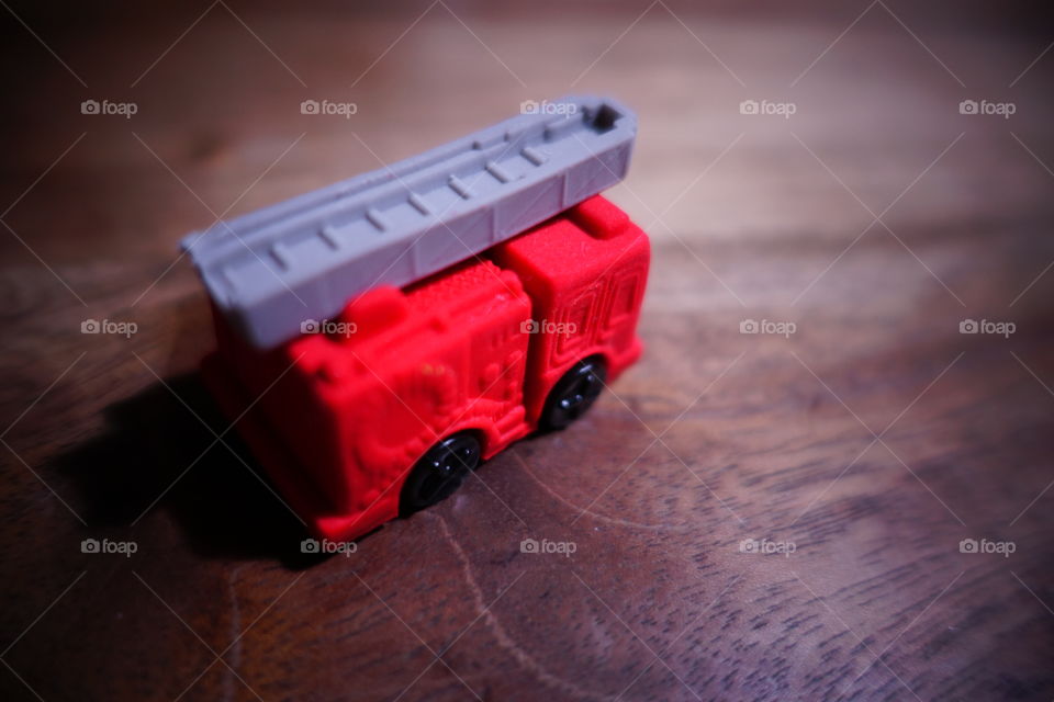 A fire engine miniature.