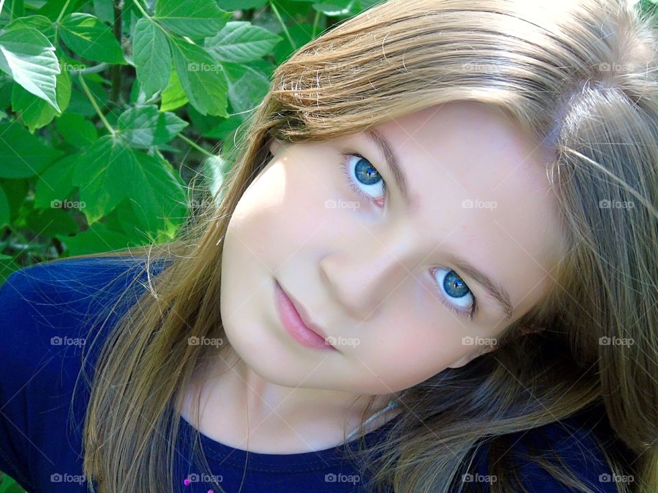 portrait of a girl with blue eyes
