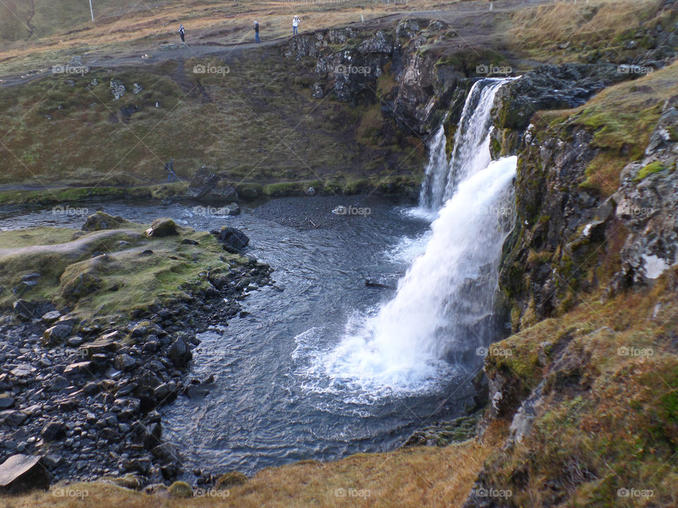 The famous Kirkjufellsfoss Waterfall in Snaefellsness Peninsula of Iceland