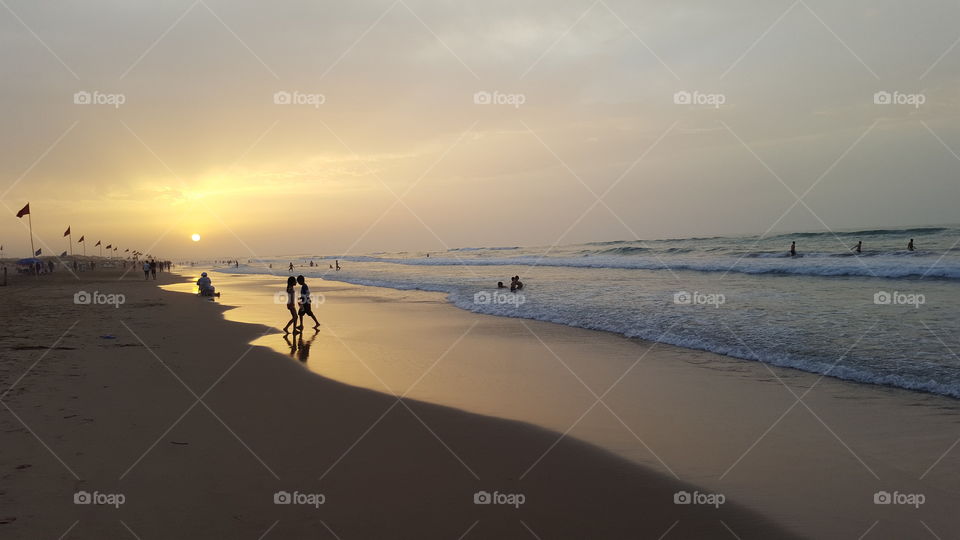sunset at a summerday at the beach